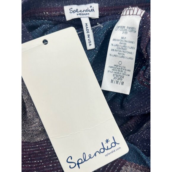 NWT Splendid Shimmery Striped Slouchy Lurex Sweater Knit | Glamoratti Sirencore - Picture 15 of 16